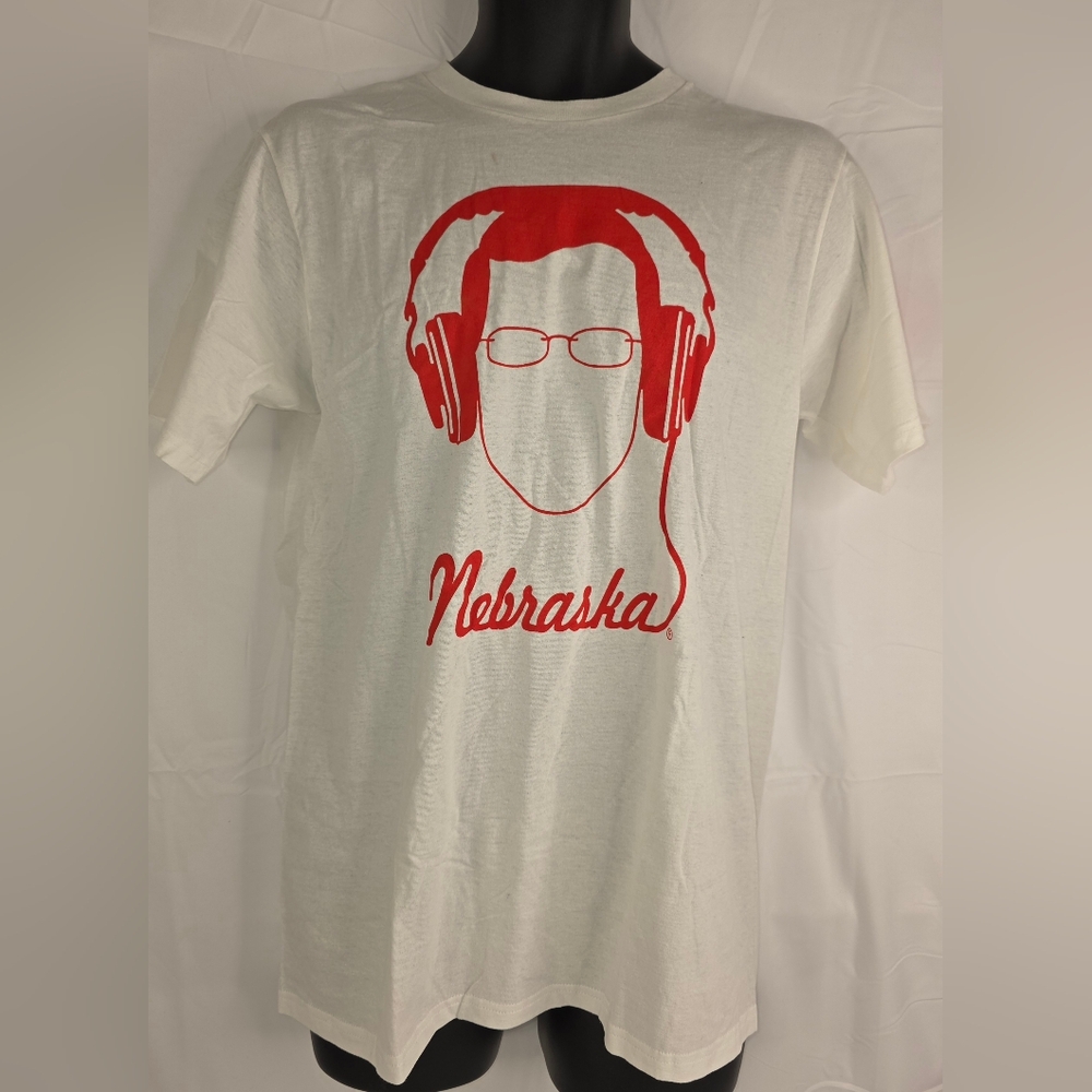 Adidas Nebraska White Red Graphic T-Shirt Size Small NWT CB-3271